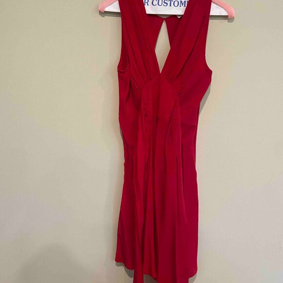 Imitation of Christ - 100% Silk Red dress - back sexy opening - size 6 - Picture 1 of 8